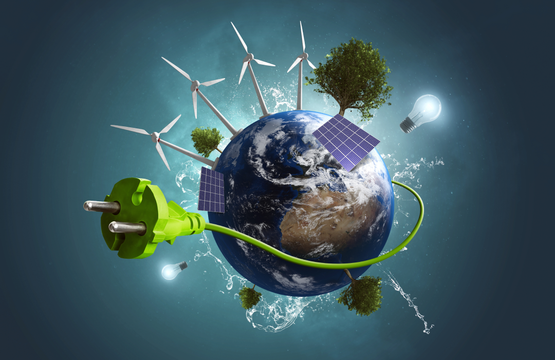 solar panels on the globe