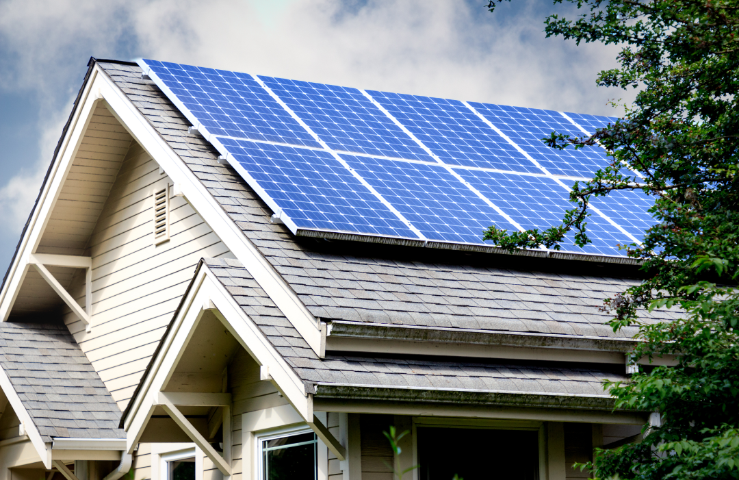 solar panels on the roof