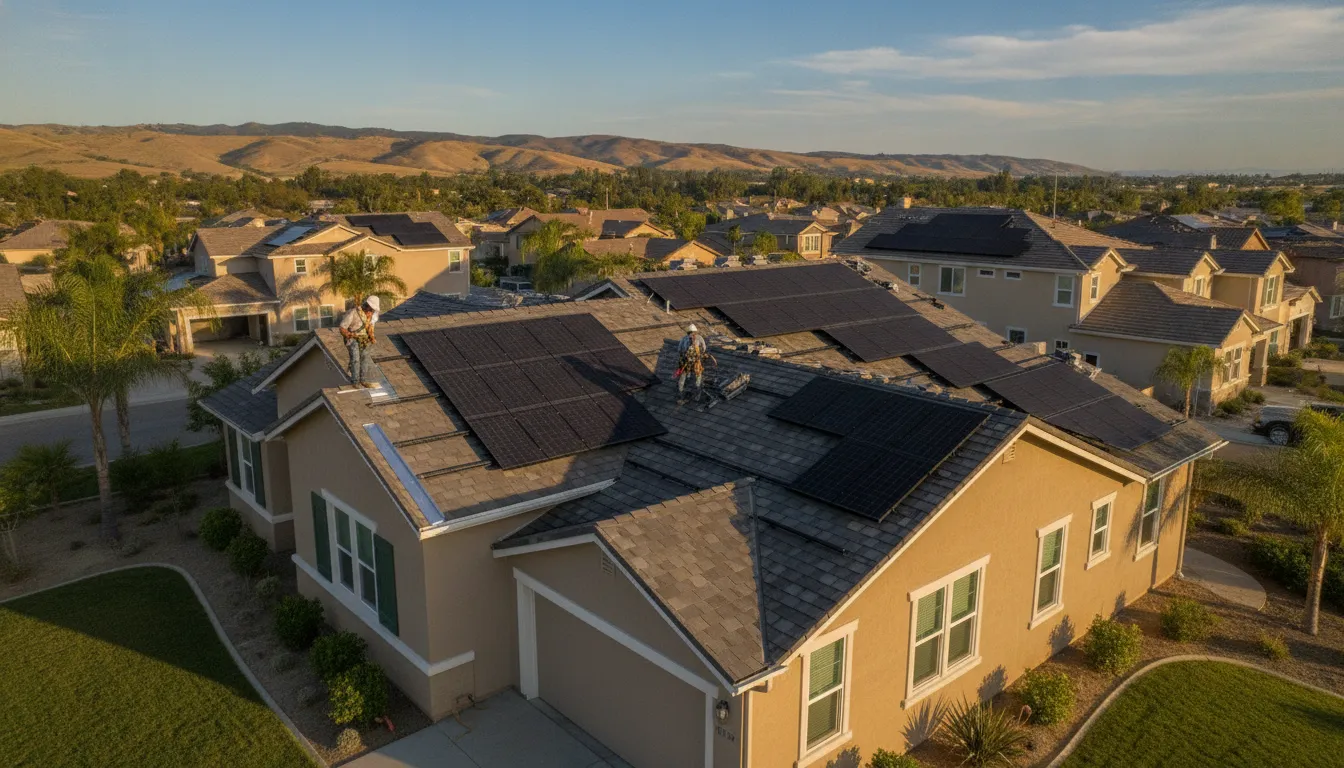 Coordinated roofing and solar installation on a California home
