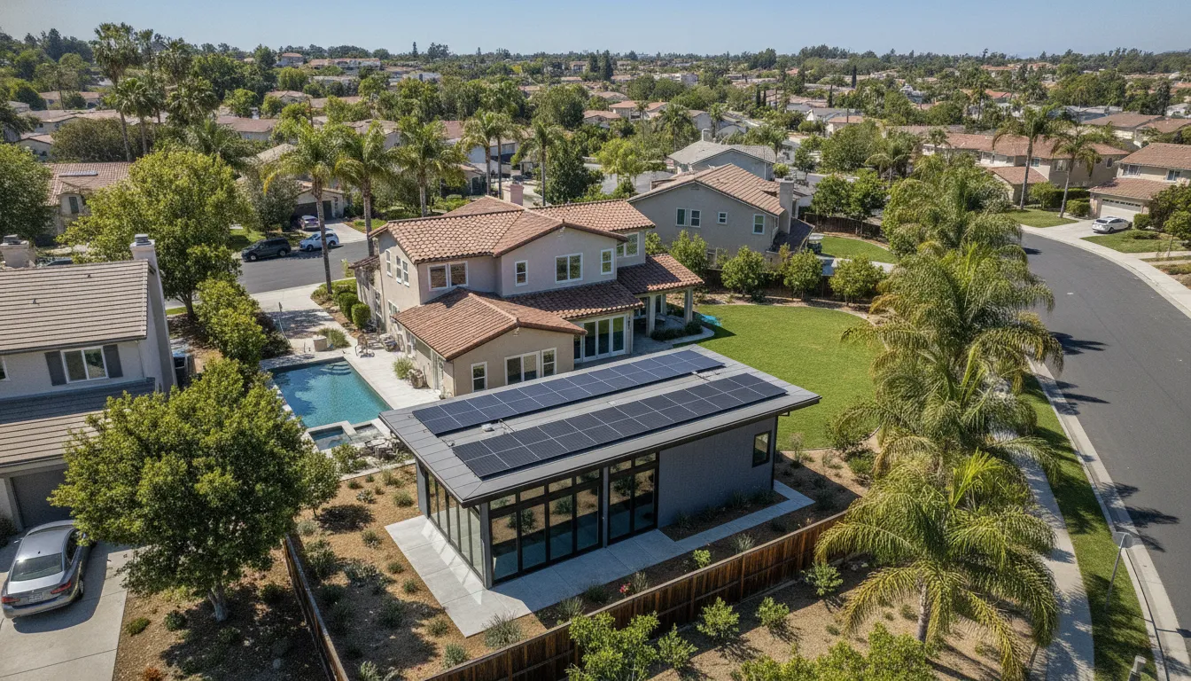 Solar panels on a California accessory dwelling unit
