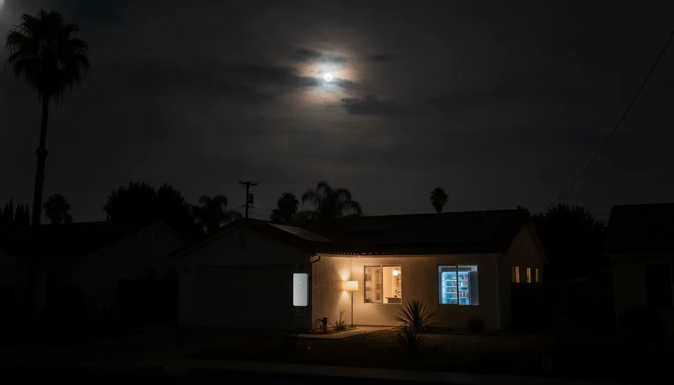 California home using solar panels to recharge battery storage during an outage