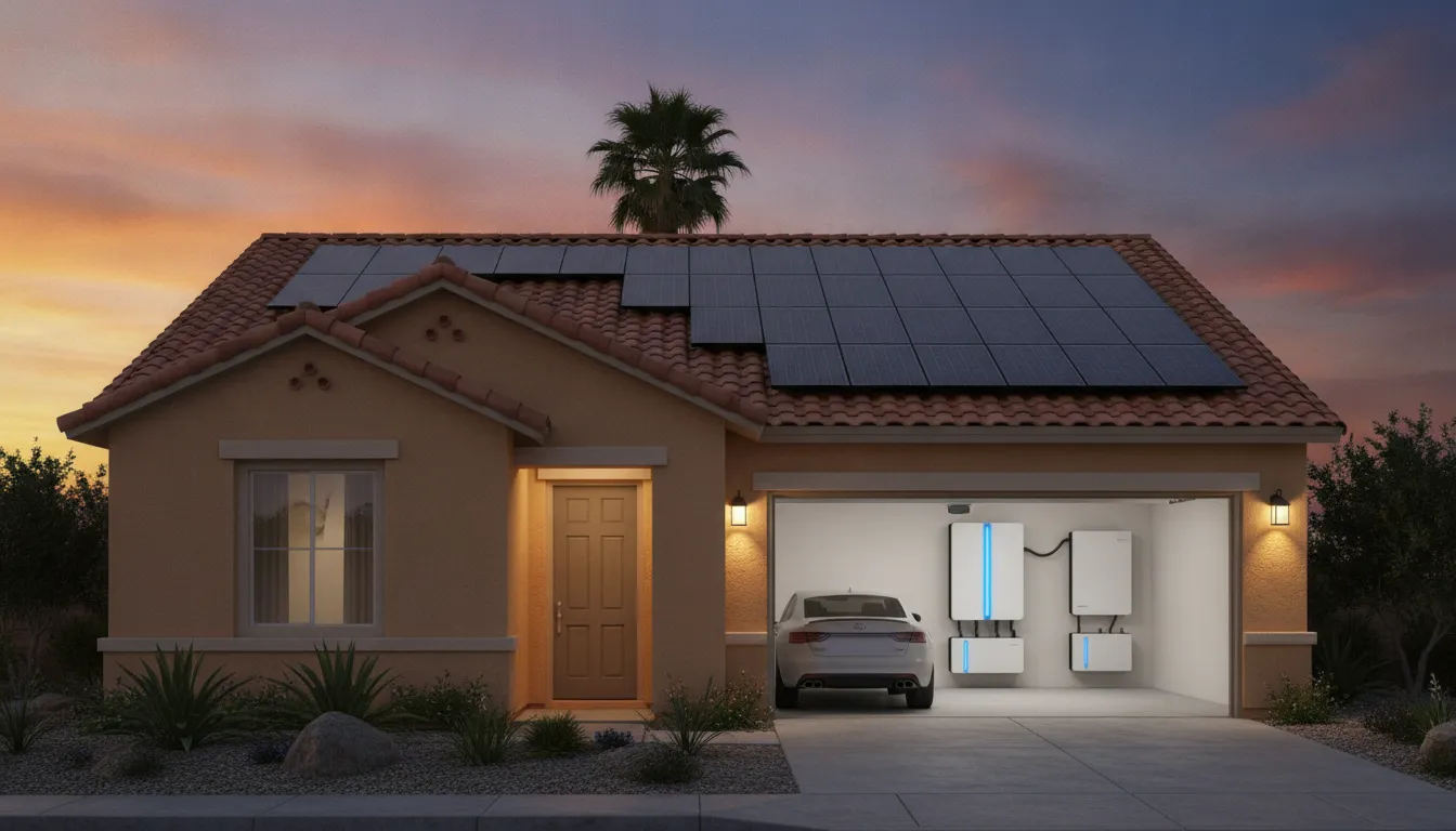 Diagram comparing solar battery usable capacity and household power demand